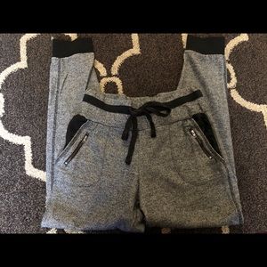 Grey and black joggers